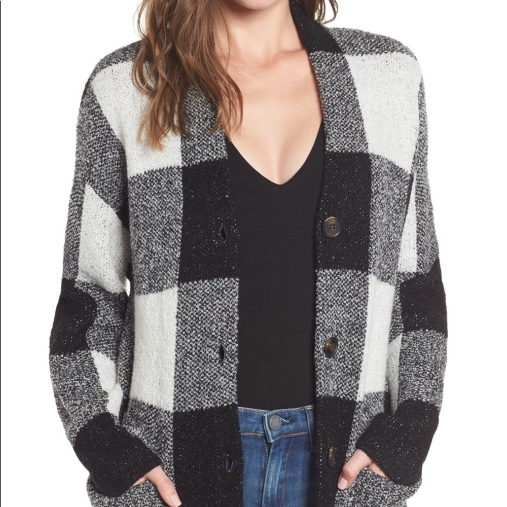 Blank NYC Buffalo Check Cardigan
